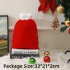 Dekorative Weiße Bordüre Weihnachtsgeschenktasche Pelzige Textur Wiederverwendbar Kordelzugtasche Pelzige Tasche Weihnachtsschenken