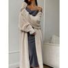 IHUASU Women's Vintage Casual Solid Color Print Autumn Winter Long Sleeve Jackets & Coats