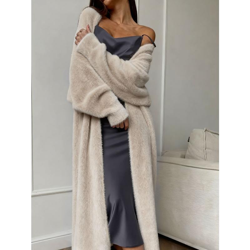 IHUASU Women's Vintage Casual Solid Color Print Autumn Winter Long Sleeve Jackets & Coats