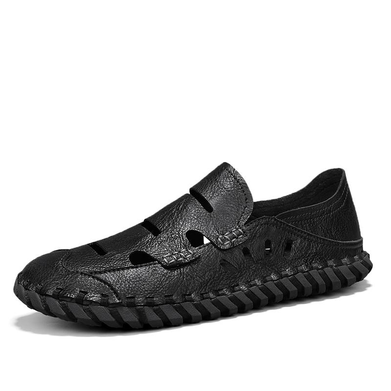 

Handmade sandals Trendy Men s Summer Styles Leisure Outdoor Street Daily travel Quality Business Office Shoes -46 Plus Size 46 чёрный