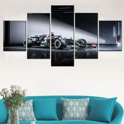 F1 Car W11 EQ Performance Poster Painting 5 Pieces Wall Art Canvas HD Picture Print Home Decor Framework Living Room Mural