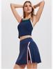 Women's Quick-Dry High-Waisted Tennis Skirt - Slim Fit, Anti-Exposure, Fake Two-Piece Design, Ideal for Summer Running & Fitness