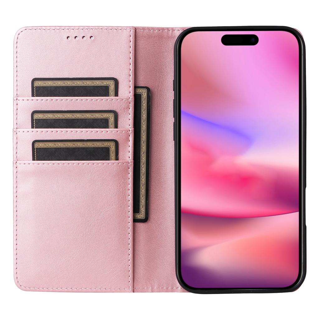 For iPhone 16 Case RFID Blocking Leather Phone Cover Magnetic Closing