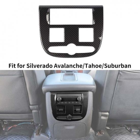 Carbon Fiber Rear Center Console Cover For Chevy Avalanche 2007-2013 Accessories