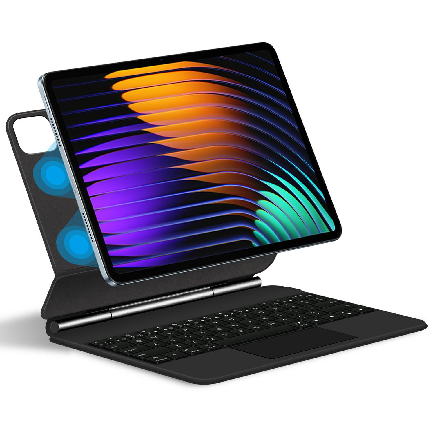 

Для Xiaomi Pad 7 Магнітна плаваюча Bluetooth-сумісна клавіатура+Шкіряний чохол для планшета A