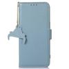 For Samsung Galaxy S24 FE Phone Case RFID Blocking Textured Genuine Cow Leather Flip Cover