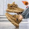 High-top shoes winter velvet warm cotton shoes casual sports leather surface waterproof non-slip heightening dad shoes