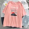 Tokyo Crane Japan Harajuku Print Unisexs Tshirt Hip Hop Loose Tshirts Crewneck Tshirt 100 Cotton Oversize Clothing Unisex