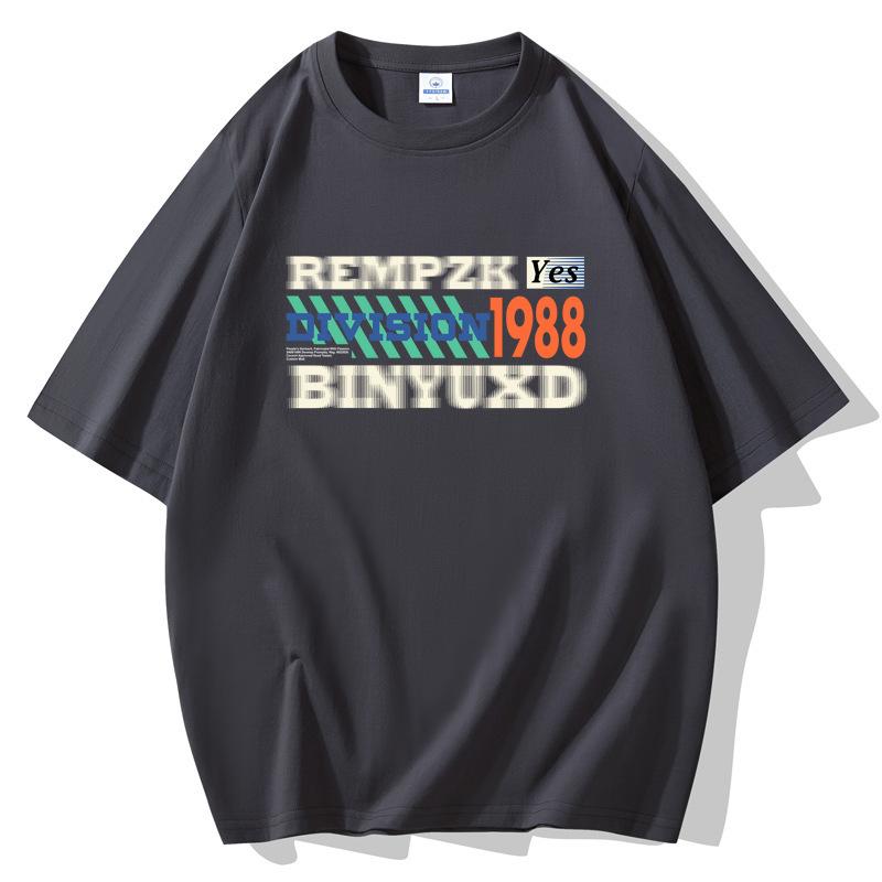 8 Colors 1988 Man's Short Sleeves Loose T-shirt 100% Cotton Casual Tee Size S-5XL