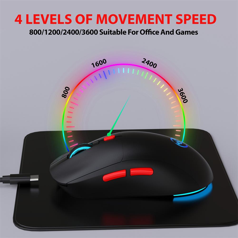 T20 2.4G Wireless Gaming Mouse 7-Color Backlit Ergonomic Mouse 3600 DPI Rechargeable Wireless Computer Mouse For Laptop PC Desktop