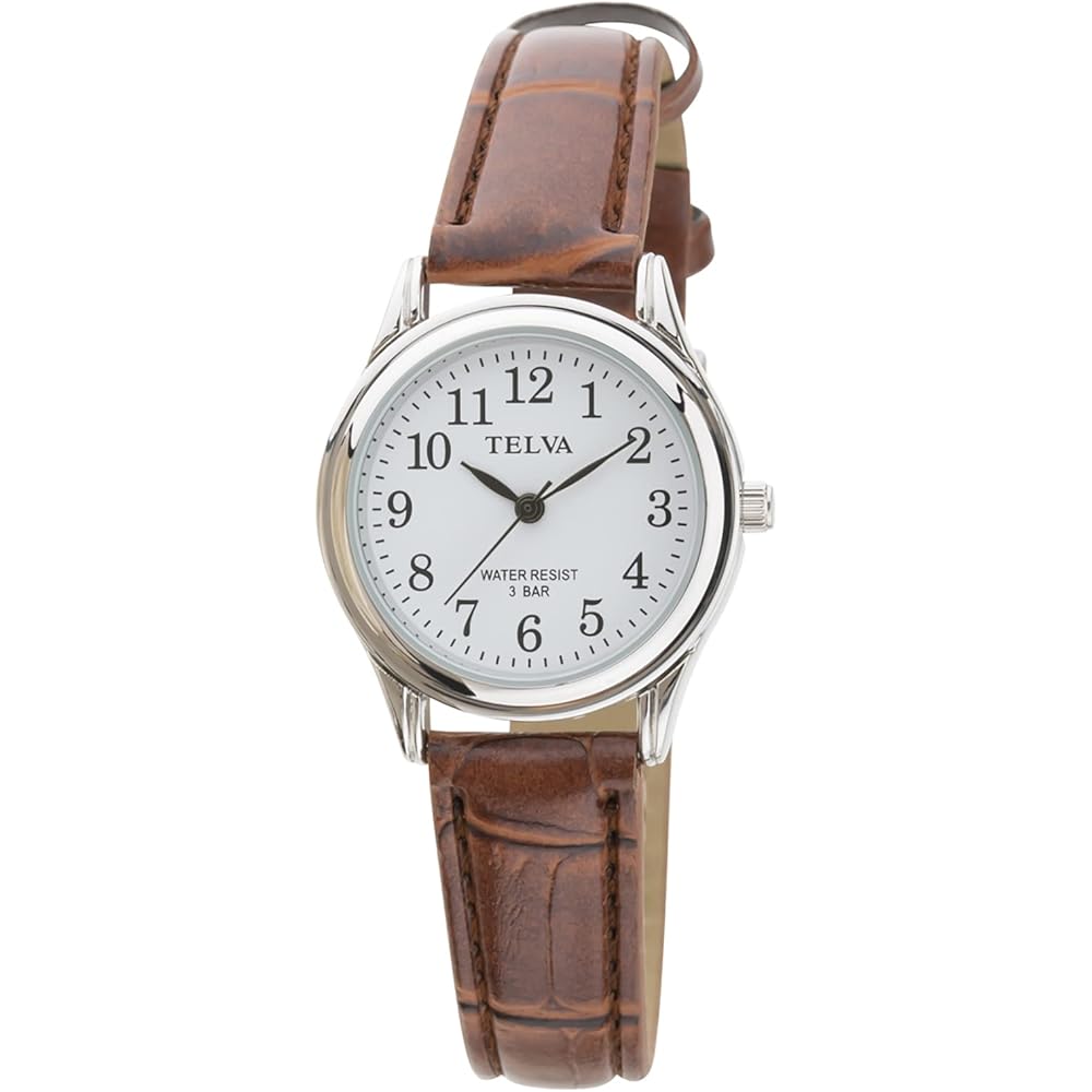 Crepha Analog Women s Watch Japanese Quartz Brown Leather Band 14mm Water Resistant Quiet Second Hand