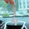 Fashion Sparkling Rhinestone Alphabet Keychain Cute Letter Charm Key Ring Exquisite Backpack Decoration Accessories Gifts