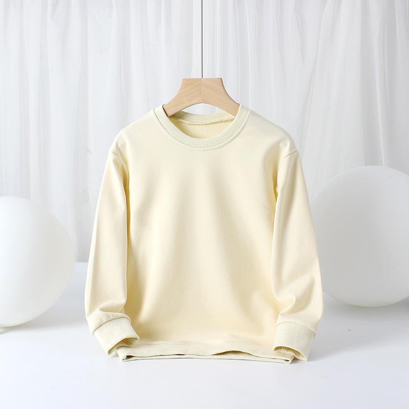 

Детская базовая футболка с длинными рукавами, хлопковая футболка с круглым вырезом для детей и малышей для мальчиков и девочек 160cm бежевый