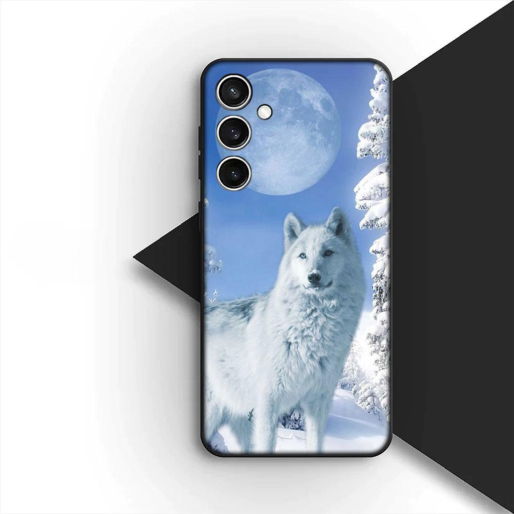 Casing Phone Cover for Samsung Galaxy S22 S21 S20 FE Ultra Plus A07 A17 A15 A16 A25 A57 A37 Case  Animal Stalking Wolf Art