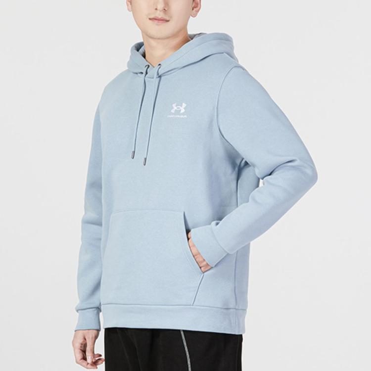 Under Armour Solid Color Logo Sport Casual Hoodie Men Tops Blue 1373880-465