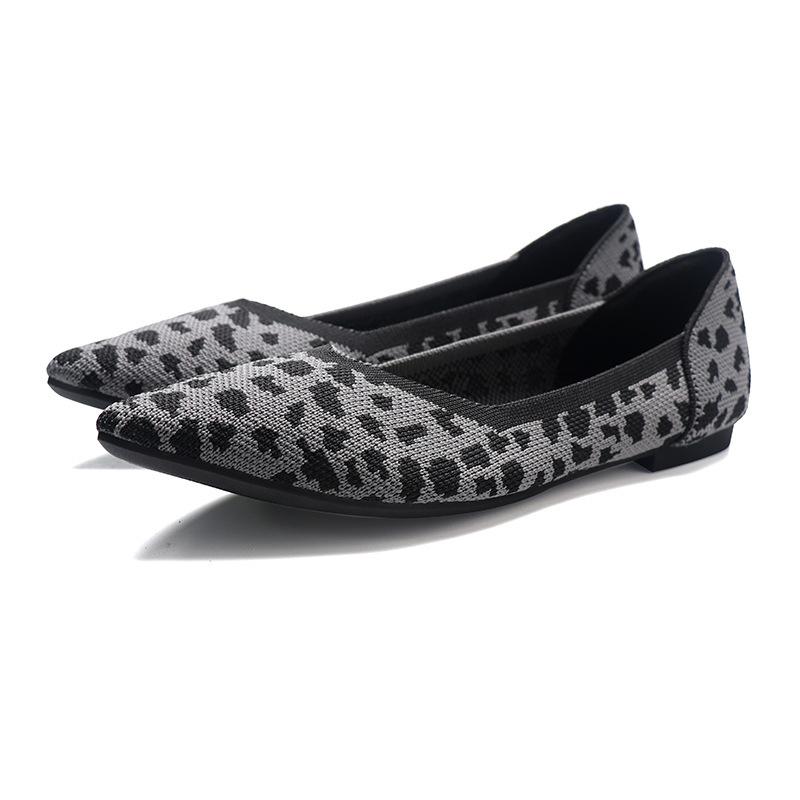 Spring and autumn flying knitting single shoes Doudou shoes flat bottom women's floating shoes boat shoes pregnant women knitted flying thread