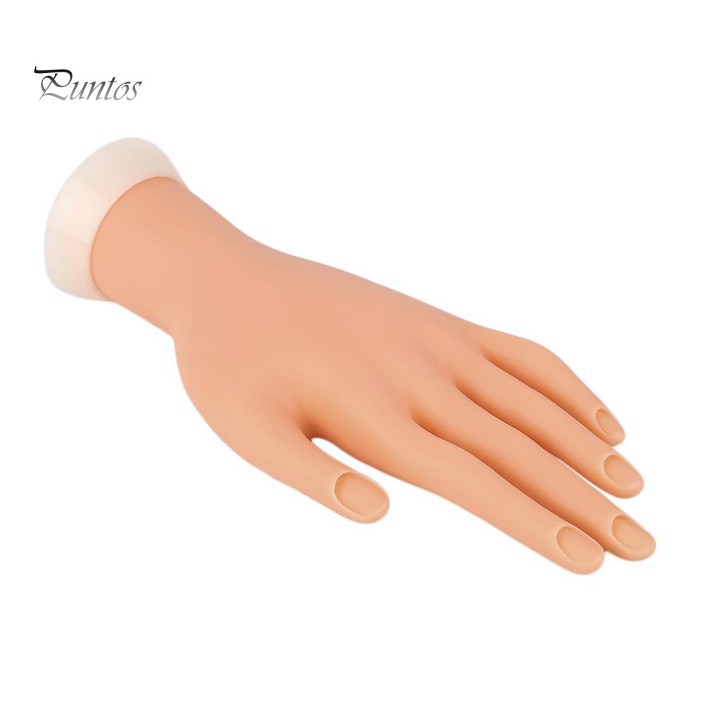Puntos Nail Art Bendable Table Mount Soft Manicure Practice Model Training Faux Hand