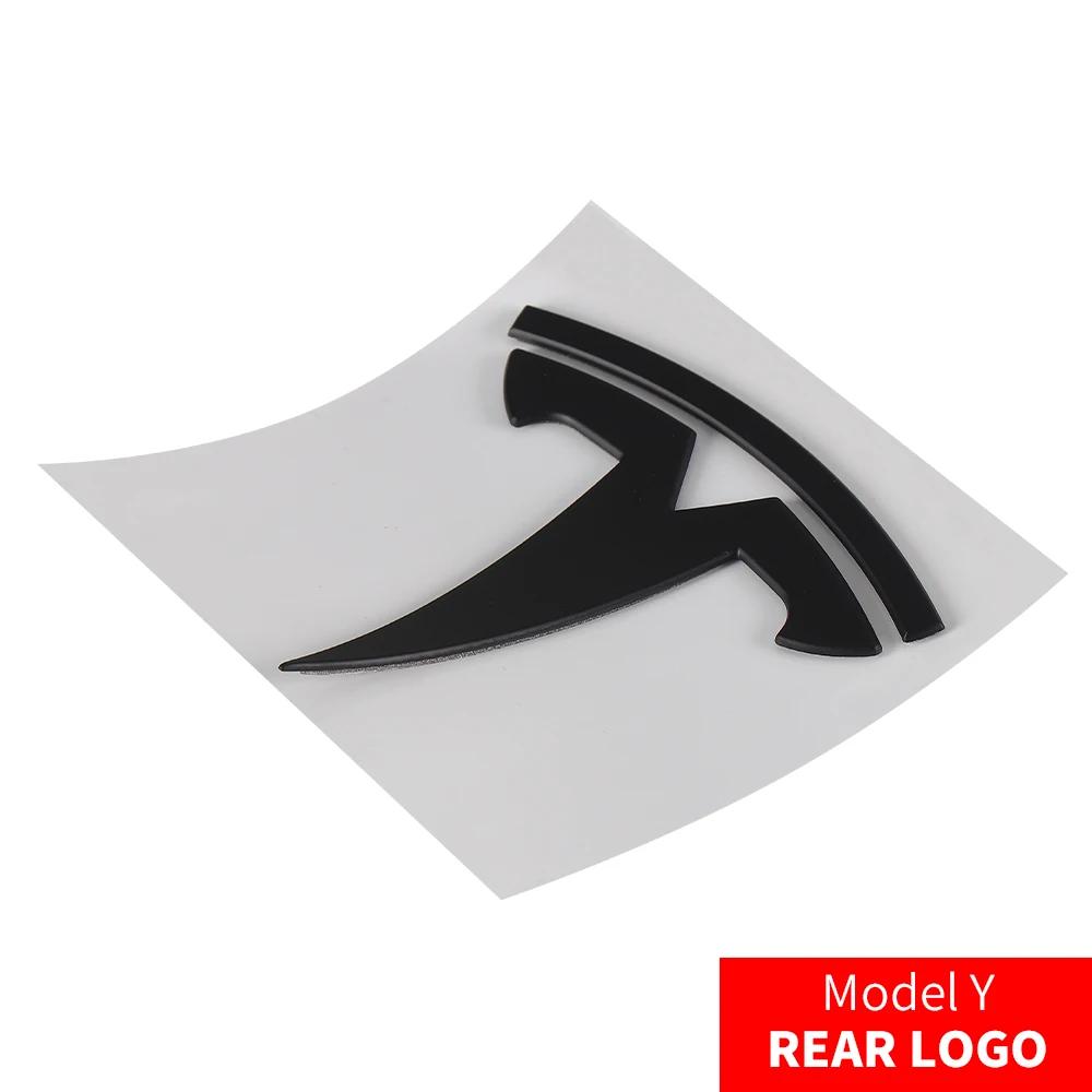 Car Sticker Tesla Tesla Car Front Emblem Rear Trunk Emblem Sticke for Model 3 Mode Y Metal Logo Replacement Rear and Rear Logos 