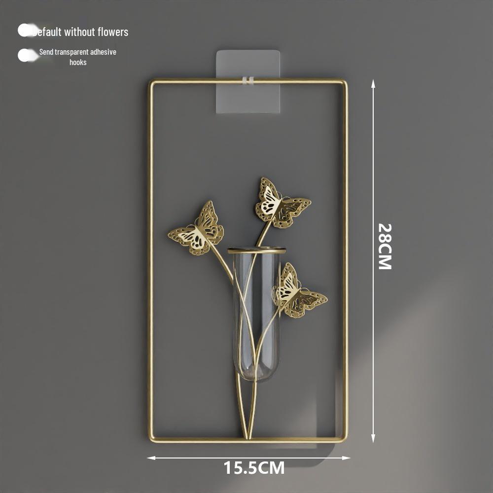 Nordic Light Luxury Wall-Mounted Hydroponic Vase – Modern Punch-Free Living Room Decor
