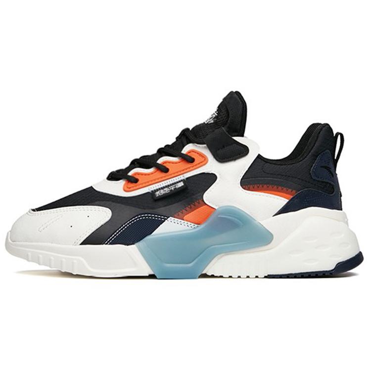 New Anta Rubik's Cube Anti Slip Wear Resistant Low Top Chunky Sneakers Men's Black White Orange 112148808-2