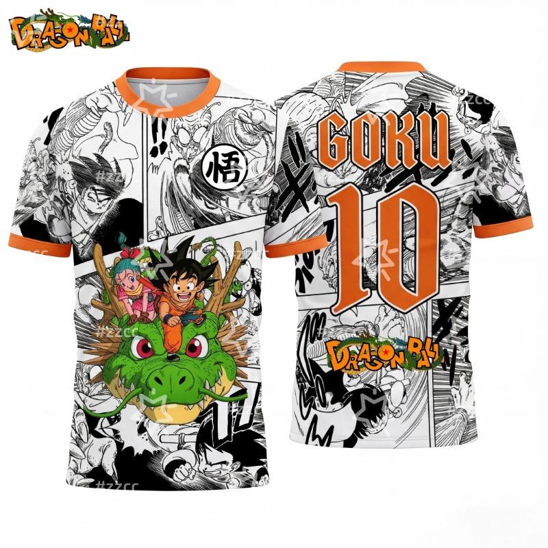 

2026 Dragon Ball Super Saiyan Goku графическая футбольная майка Осень Спорт Мужская футболка Детская одежда S