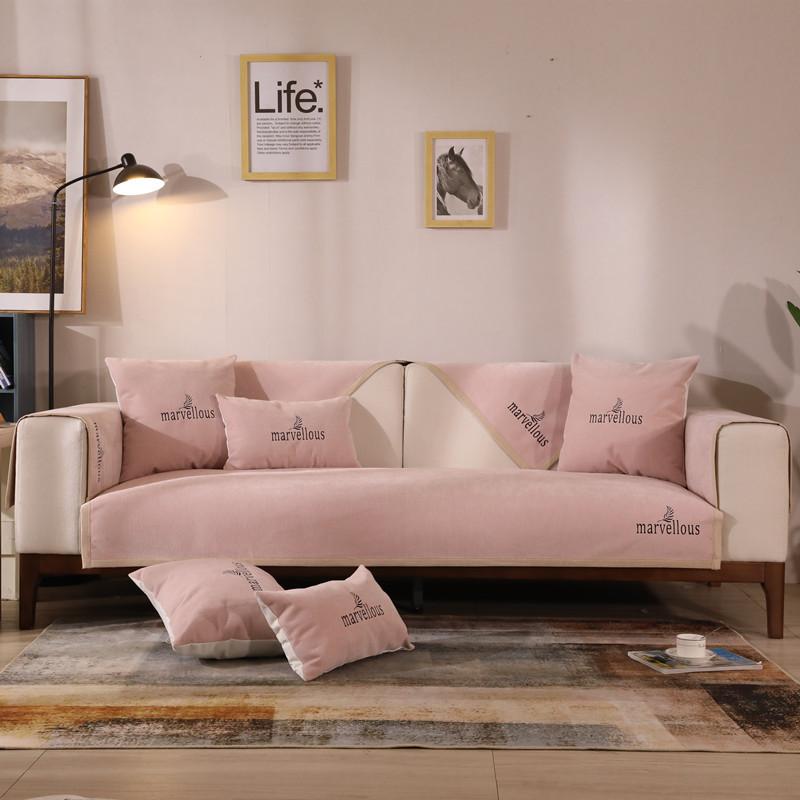 

Nordic Four Seasons Простота Однотонная синельная композитная нескользящая диванная подушка в европейском стиле с вышитыми буквами Диванная подушка Полотенце 70*70