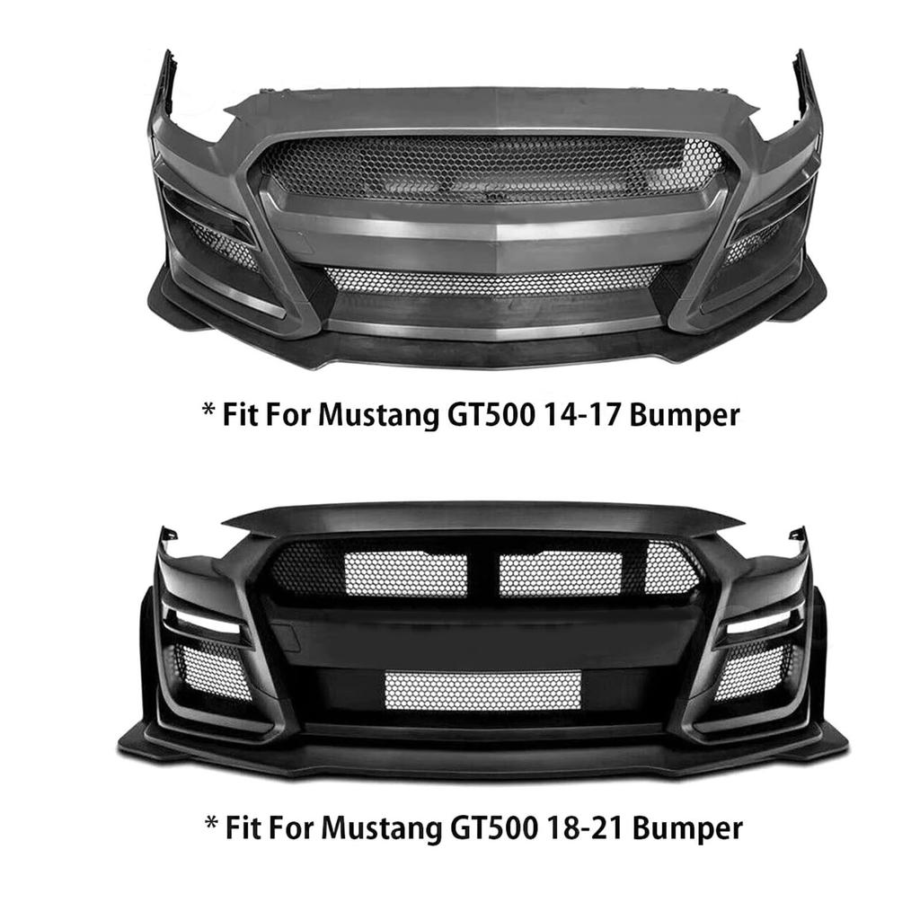 Ein Paar Frontstoßstangen-Eckspoiler in Schwarz, zur Vermeidung von Kollisionen, vordere Eckwinglets für Mustang GT500 2014 bis 2025