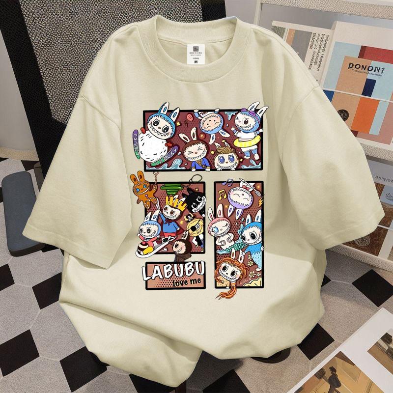 

New LABUBU printed short-sleeved T-shirt fashion top loose casual unisex 5XL