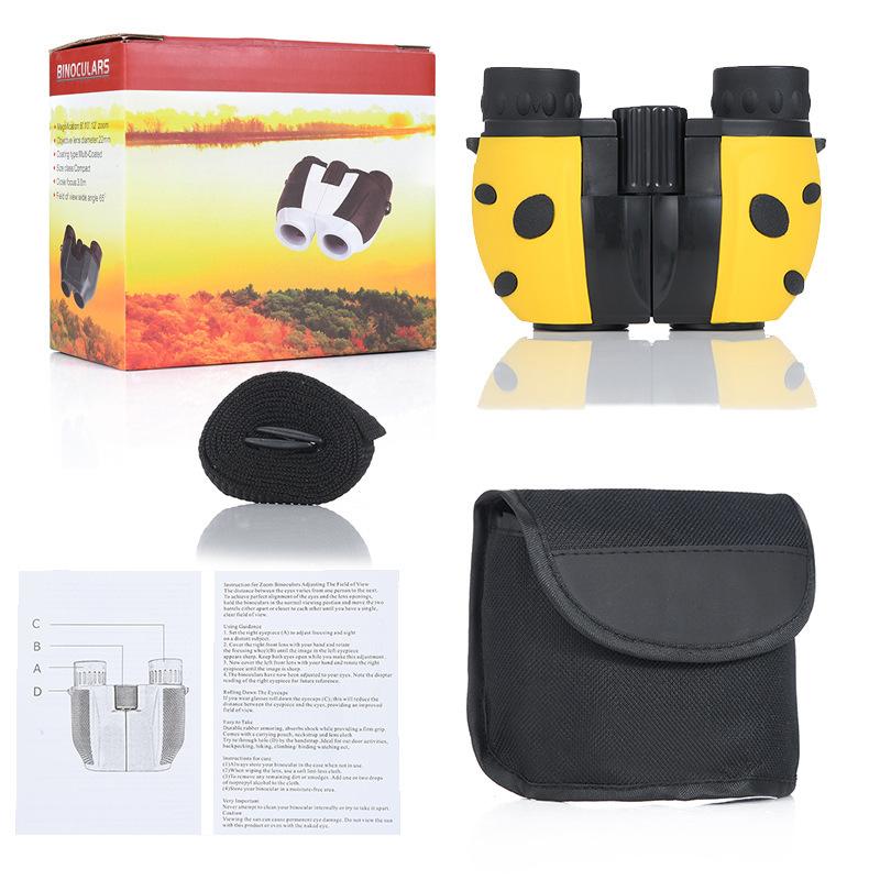 

Дитячий бінокль Beetle 8X22. Потужний, висока чіткість, низький рівень освітлення, нічне бачення, цивільний зовнішній телескоп. 8X22 жовтий