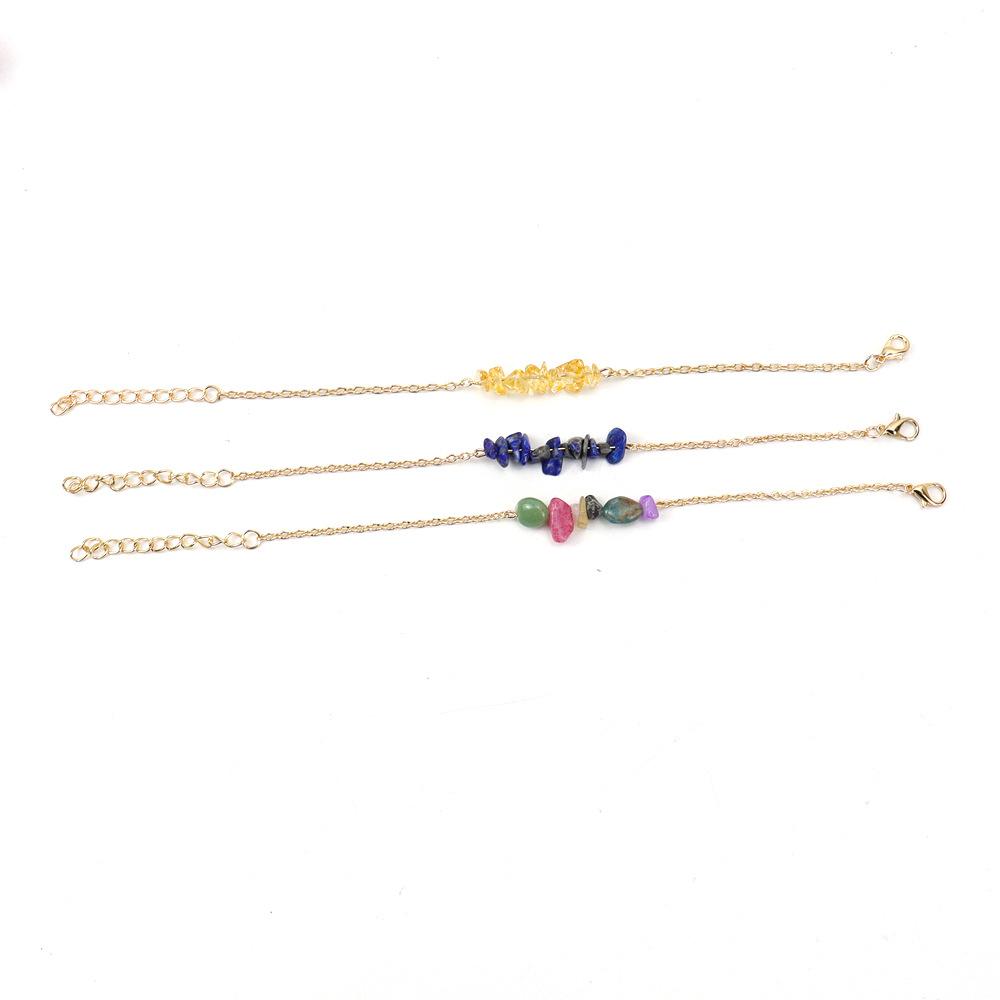Drainage Natural Crystal Agate Gravel Semi-Precious Stone Bracelet Bracelet Irregular Stone Jewelry B79