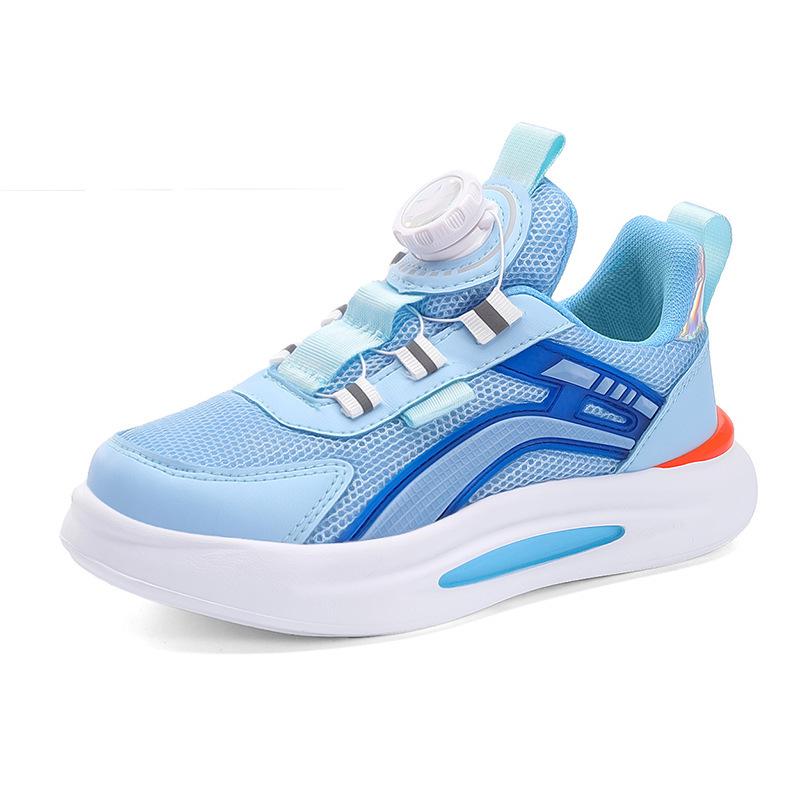 Children's Breathable Mesh Sports Shoes with Rotating Button for Spring/Summer 2024