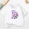 KPop Demon Hunters Child Short Sleeve T-shirt Cartoon Rumi Mira Zoey A-Z Print Cotton Tops Kawaii Summer Casual Tees Kids Gifts