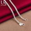 925 Sterling Silver 4mm Snake Bone Necklace Fashionable Wedding Jewelry