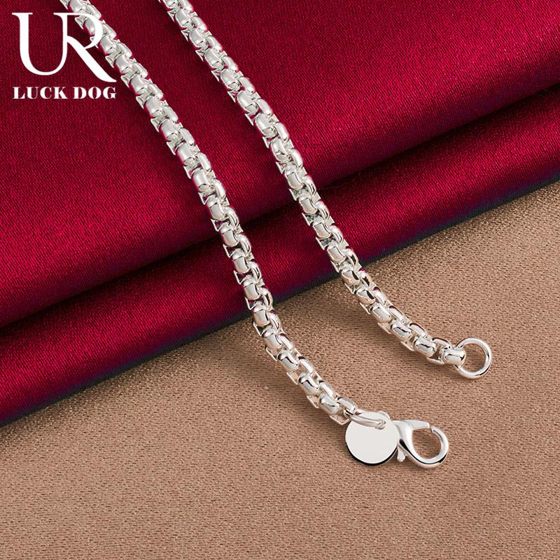 925 Sterling Silver 4mm Snake Bone Necklace Fashionable Wedding Jewelry