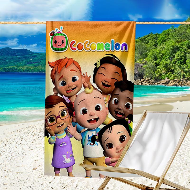 Ultra-Soft Beach Towel with CoComelon Theme,Ideal for Pool - Camping, Diving - Perfect Travel Essential, Vibrant Beach Towel.