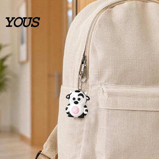 Cute Keyring Accessory 3D Printed Animals Fidget Clicker Keychain, Anxiety Stress Relief Animal Keychain Sensory Toy, Cartoon Charm for Backpack,
