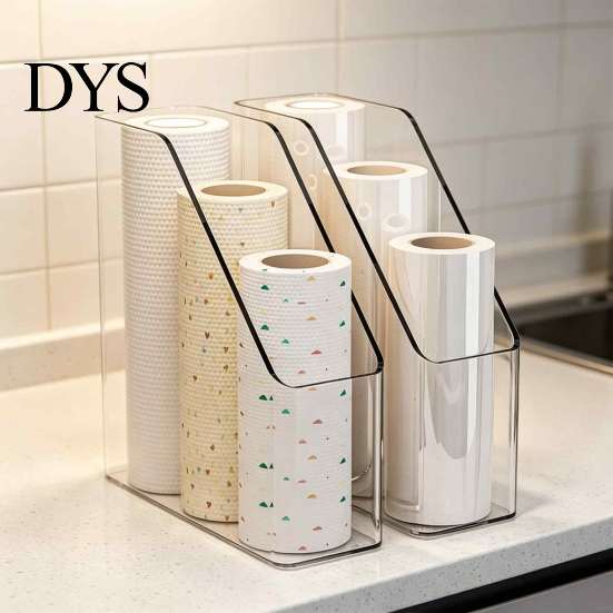 Desktop Storage Organizer Kitchen Cling Film Organizer, Space Saving Durable Box, Large Small Item Holder Capacity Vertical Bin, for Food Foil
