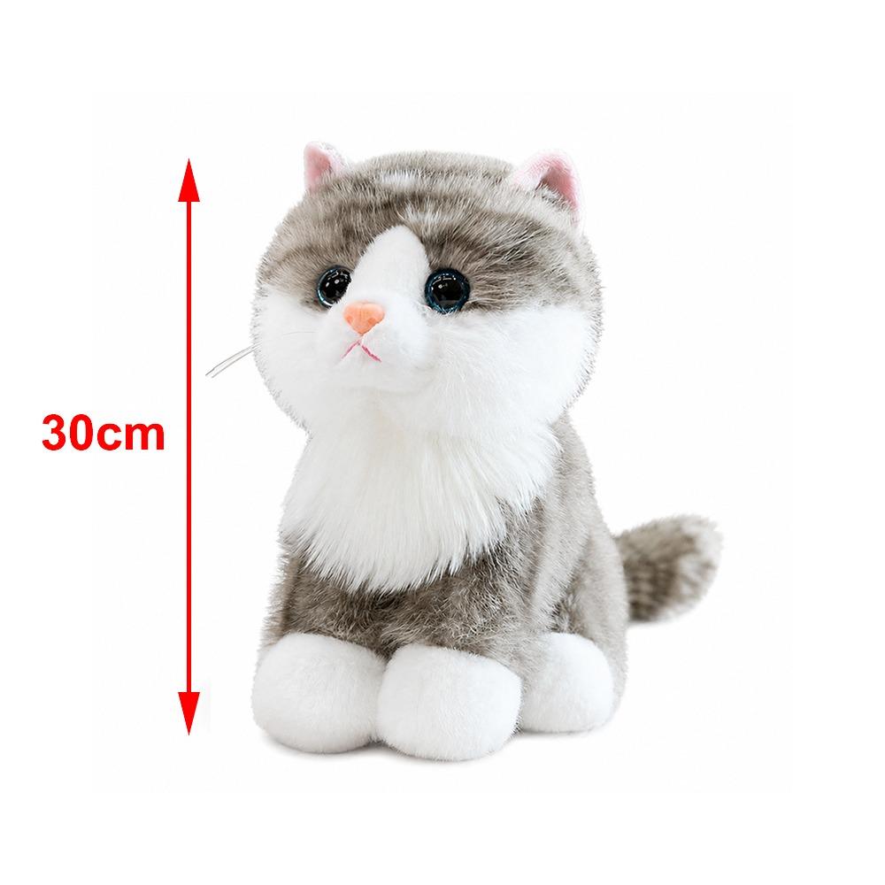 Cotton Realistic Stuffed Cat Doll Meow Sound Effect Simulated Cat Plushie  Home Decoration