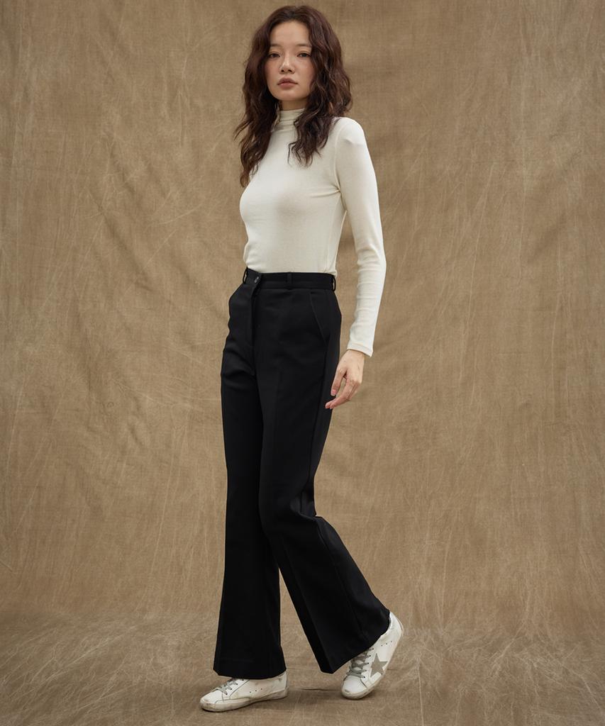 MANAVIS7 Simple Bootcut Slacks [Black]