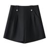 Women's White A-Line Suit Shorts: 2025 Spring Collection, Loose, Wide-Leg, Slimming Casual Four-Point Pants