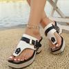 Fashion Women's Slippers 2026 Summer New Wedges Sandals Designer Clip Toe Slippers for Women Beach Flip-flops Sandalias De Mujer