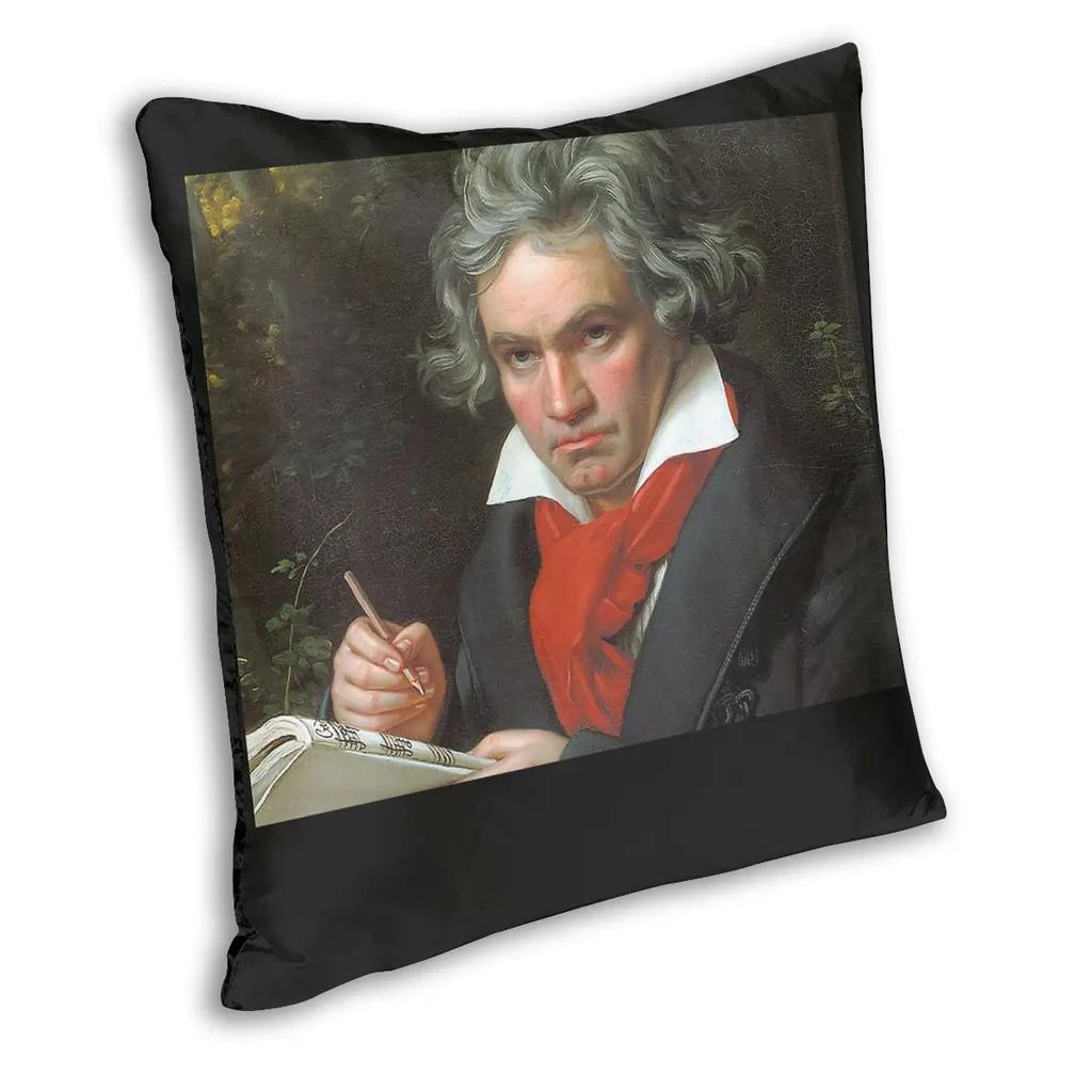 Beethoven Portrait 9 Throw Pillow Cover Decorative Pillow Funny Cushion Covers
