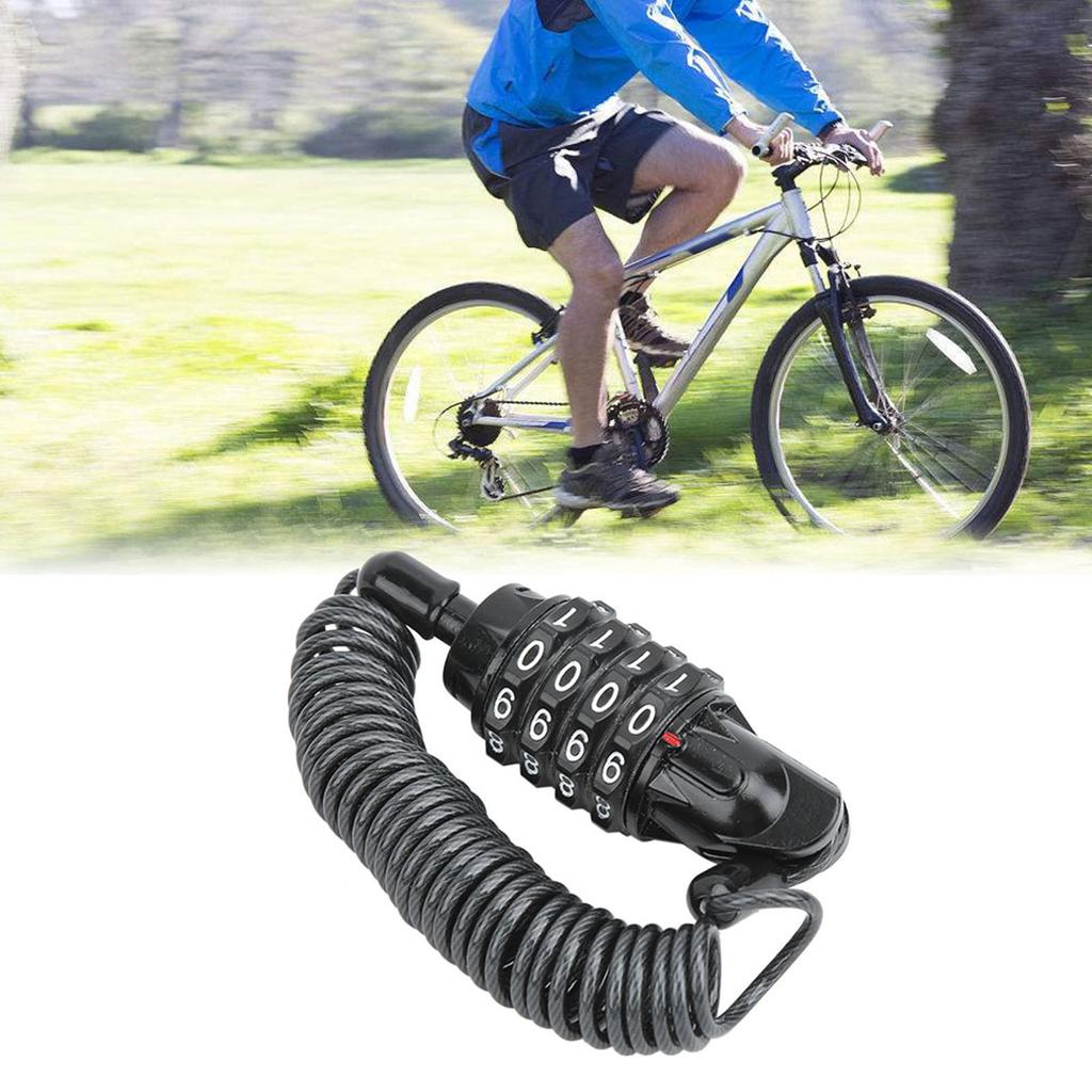 Universal Motorcycle Helmet Lock & Cable Code Combination PIN Locking Carabiner Black