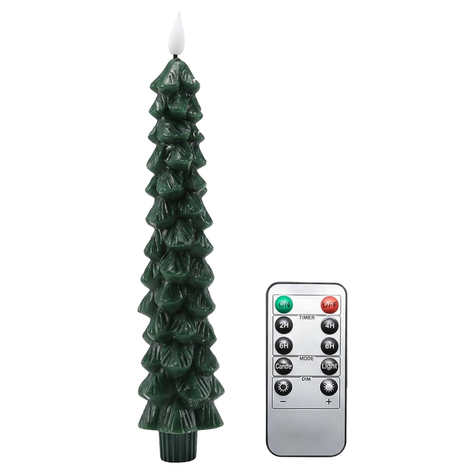 

1/2/3/4Pcs Christmas Tree Candles with Remote Timer LED Christmas Tree Flameless Taper Candles Window Candle for Christmas Decor