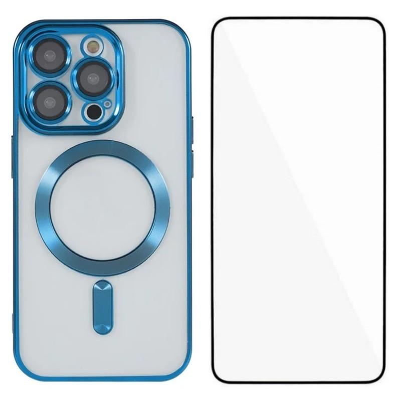 For iPhone 11 Pro Magnetic Case WANLONFENG Full Protection Electroplated TPU Cover with Tempered Glass