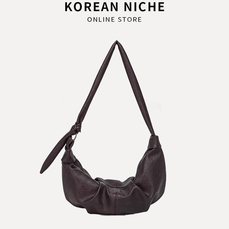IELGY Ladies Dumpling Bag Soft Leather Diagonal All-Match Casual Large Capacity