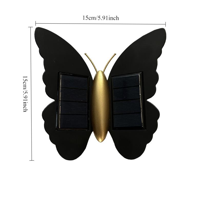

Солнечный настенный светильник «Бабочка» Уличный водонепроницаемый светильник для заливки стен Светодиодная солнечная лампа для забора, патио, балкона, двора, украшение двора White light