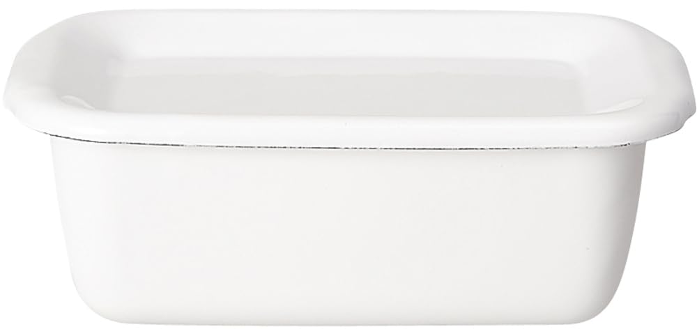 Nodahoro Enamel Storage with Enamel White Made in Japan Container, Heat-Resistant, Square, Rectangular, Deep, Small, Lid, Series, WFH-S,