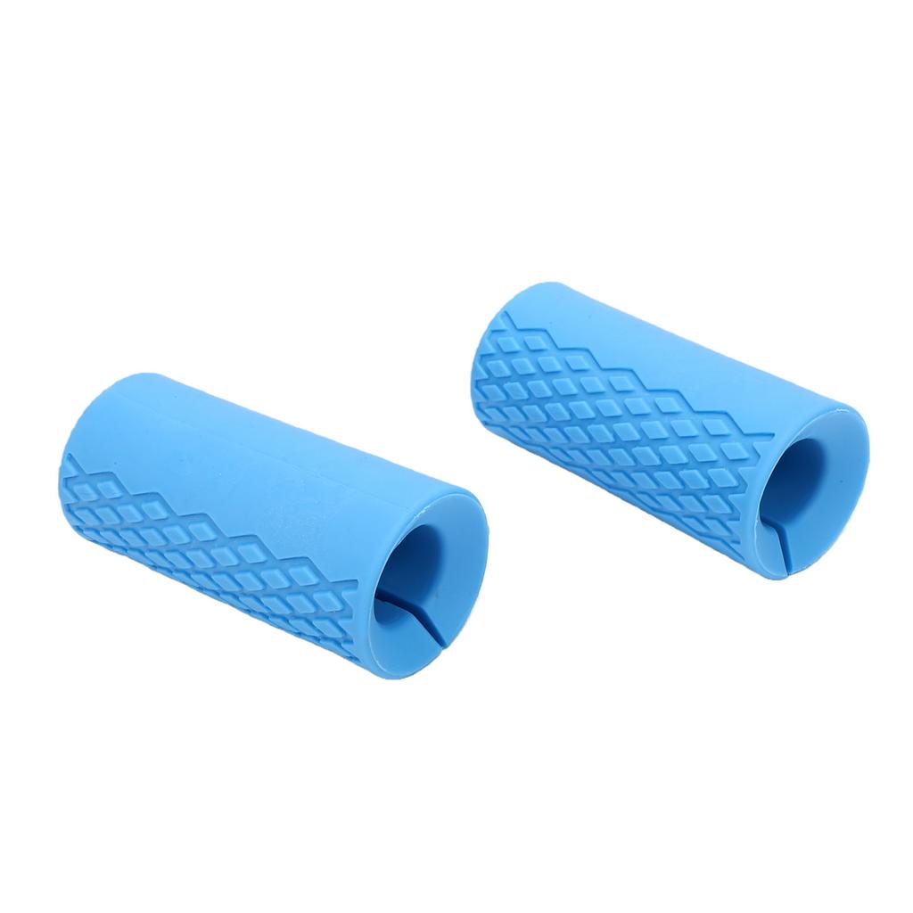 2PCS Barbell Grips Silicone   Thick Prevent Slip Dumbbell Grip for Gym Weightlifting Black