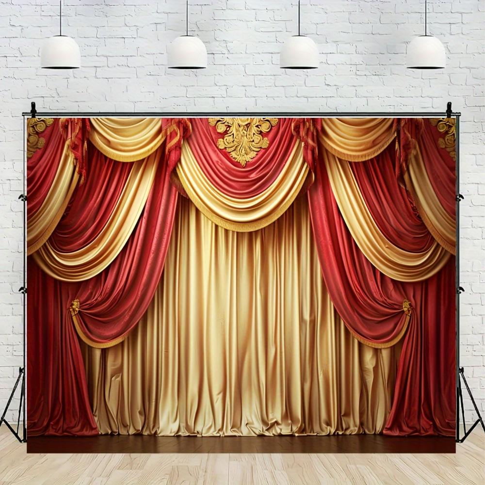 Polyester Red and Yellow Curtain Party Backdrop for Multipurpose Use - Universal Carnival, Birthday, and Holiday Decorations